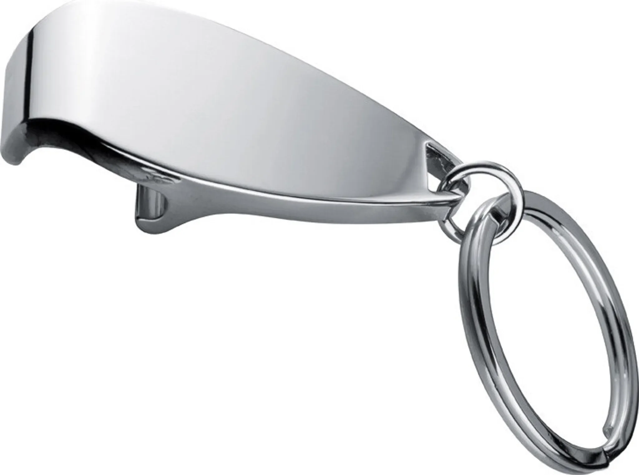 MACMA – Flaschenöffner aus Metall mit Schlüsselanhänger, chrom-glänzend