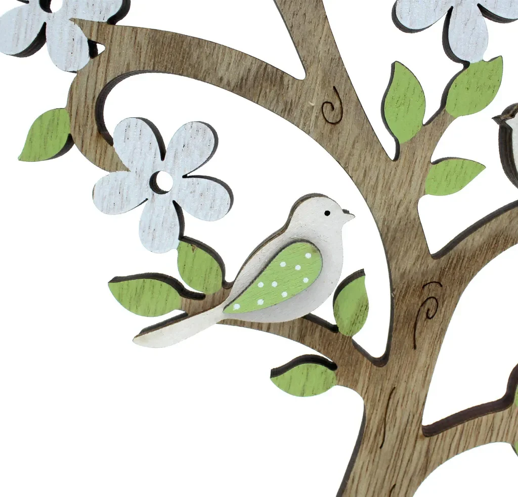 DARO DEKO Holzfigur Baum mit Vögeln Deko 19 x 28 cm 1 Stück