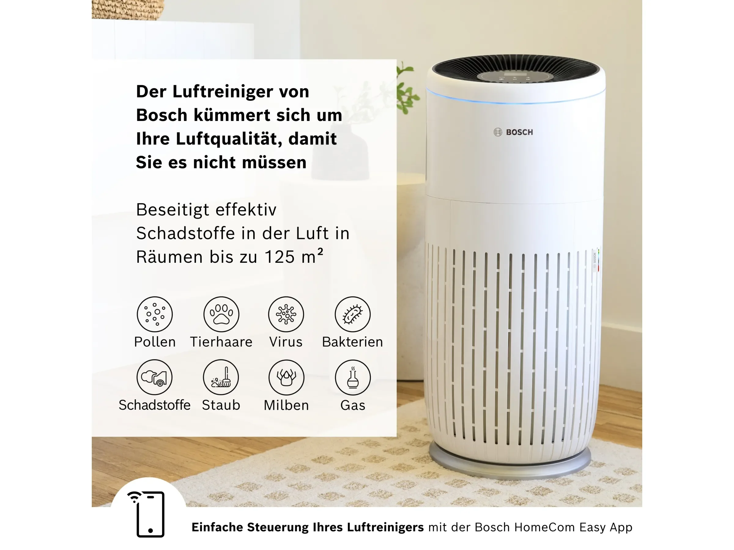 Bosch Air 6000i Luftreiniger internetfähig bis 125 m2 weiß