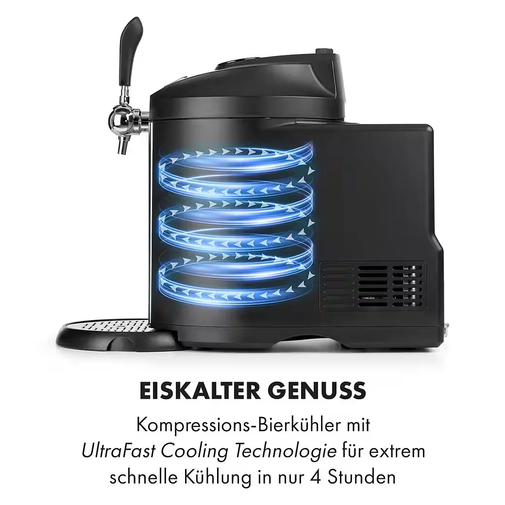 KLARSTEIN Beerkules Bierzapfanlage für 5L Fässer, 120W, 4h Kühlung
