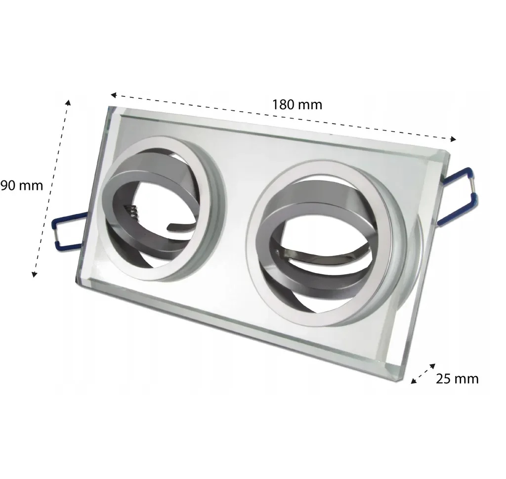 MasterLED LED Einbaustrahler 2-flammig GU10 schwenkbar Weiß Glas