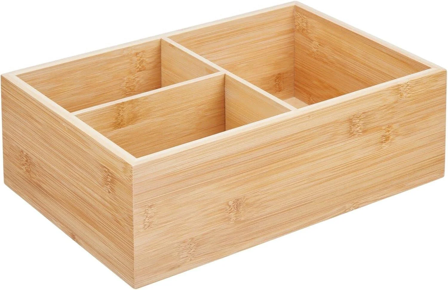 MDESIGN Deckelhalter Aufbewahrungskorb 3 Fächer Küche Bambus