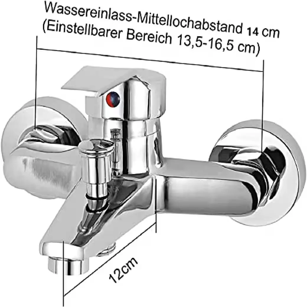 YOUYIJIA Einhebel-Badewannenarmatur Duschset Wanne und Dusche silber