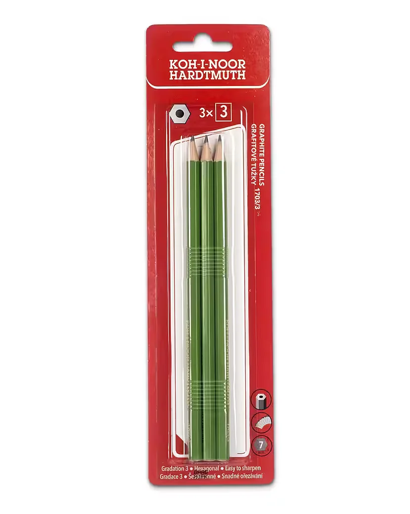 Koh I Noor Bleistifte hart 3er Pack für die Schule
