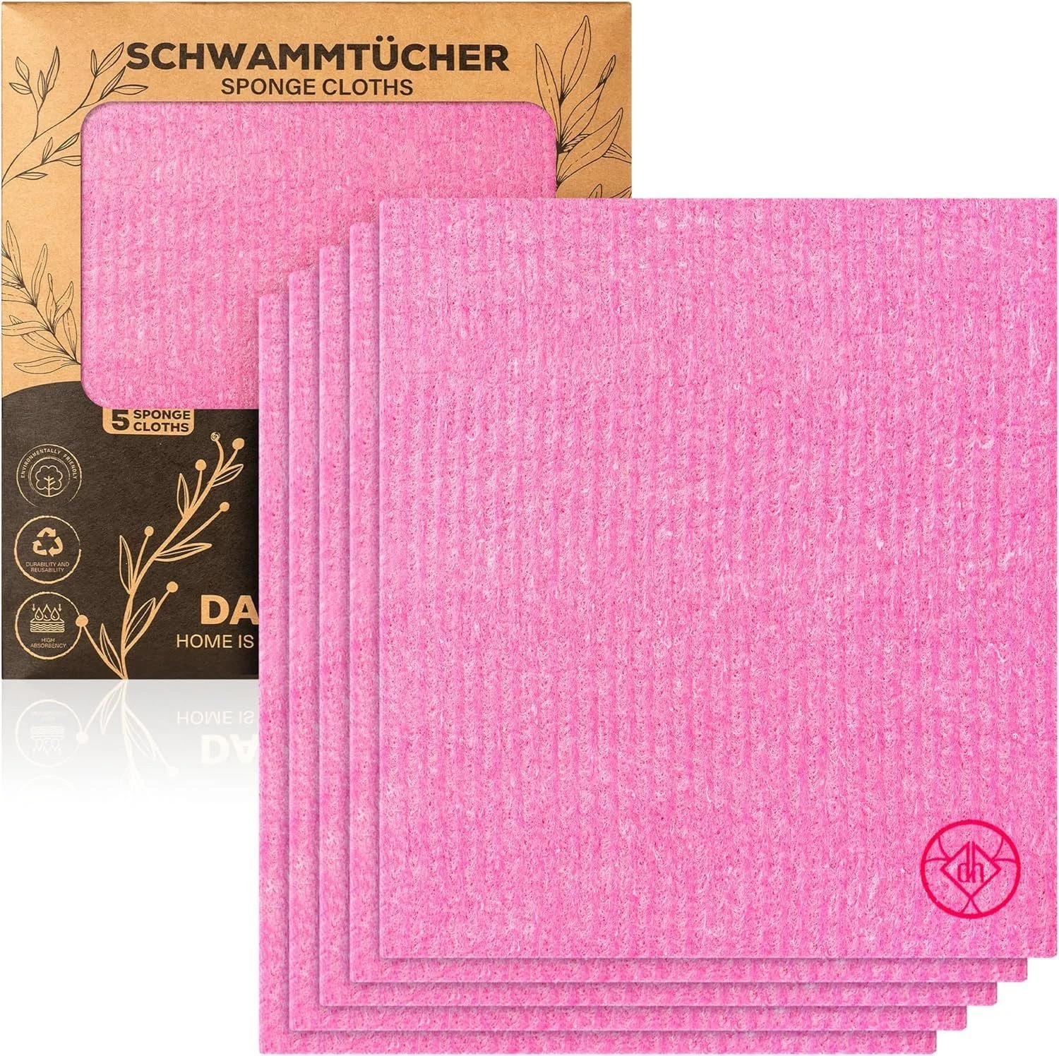DANIHOME EcoClean Schwammtücher Pink saugstark nachhaltig
