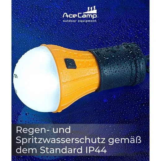 ACECAMP LED Zeltlampe Hängeleuchte, 6 LEDs, orange, Camping Outdoor