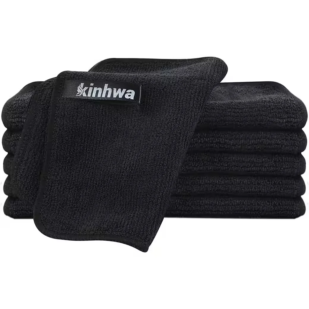 LUXUSKOLLEKTION Mikrofasertücher schwarz 20x20 cm 6er Set Putzlappen