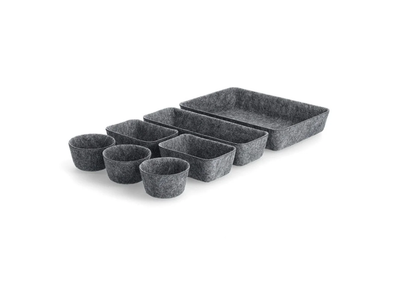 HOUSE OF LITTLE LABELS Organizer-Set aus Filz, 8-teilig, grau