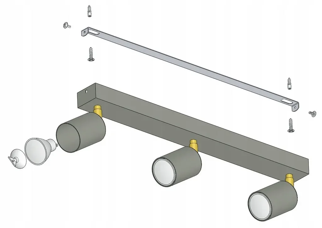 Luxolar LED Deckenleuchte 3-flammig schwenkbar GU10 15W Terrakotta Rot