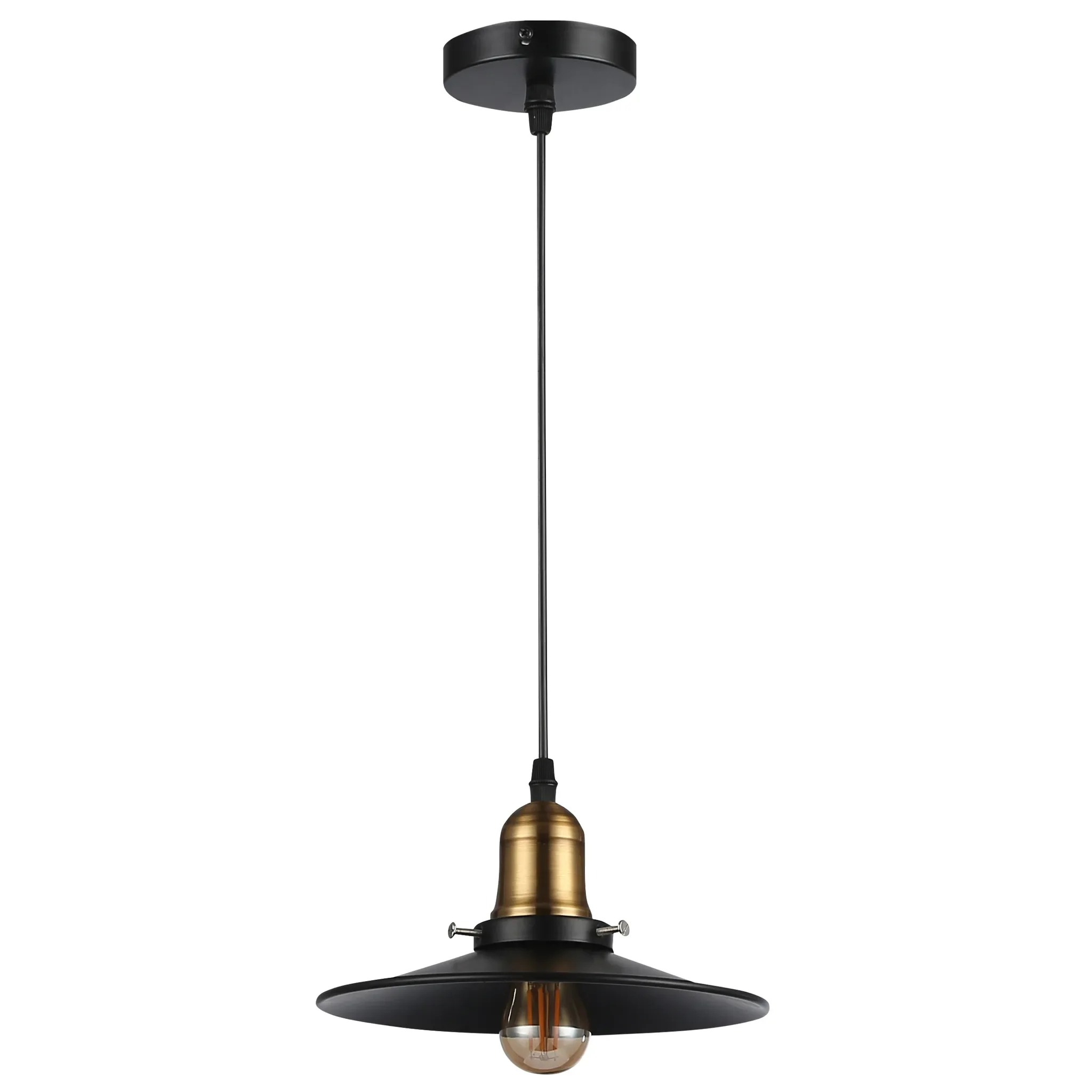 MasterLED Pendelleuchte Loft – E27 – Schwarz/Gold – Aluminium – Retro/Vintage