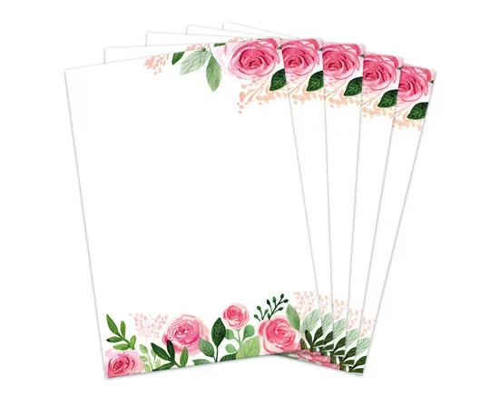 JUNAPACK Briefpapier A4 Blumen Ostern, lose Briefbögen für Drucker