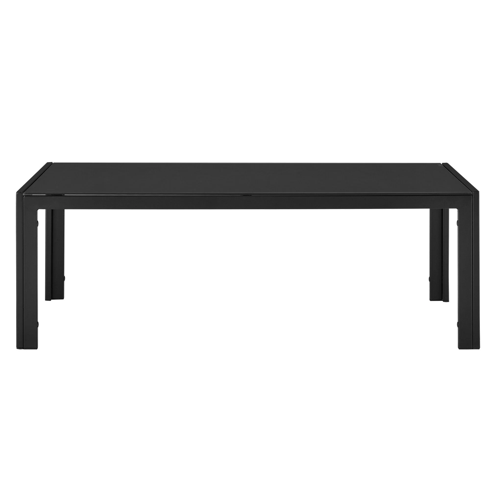 CASA.PRO Lerum Gartentisch Glasplatte 100x50x35 cm schwarz