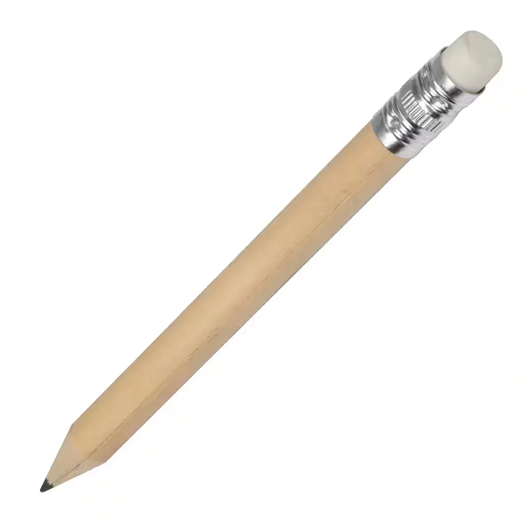 EASY GIFTS 100 Mini-Bleistifte HB mit Radierer unlackiert
