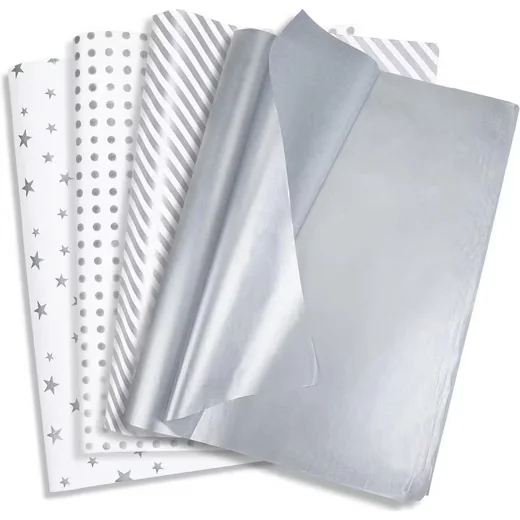 LUXUSKOLLEKTION Seidenpapier Metallic Silber 120 Blatt 50x35 cm