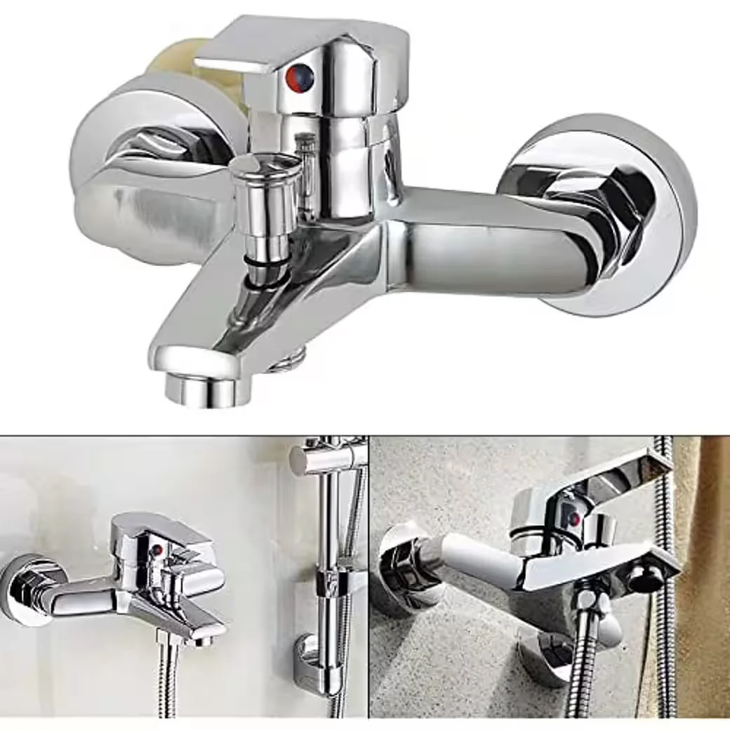 YOUYIJIA Einhebel-Badewannenarmatur Duschset Wanne und Dusche silber