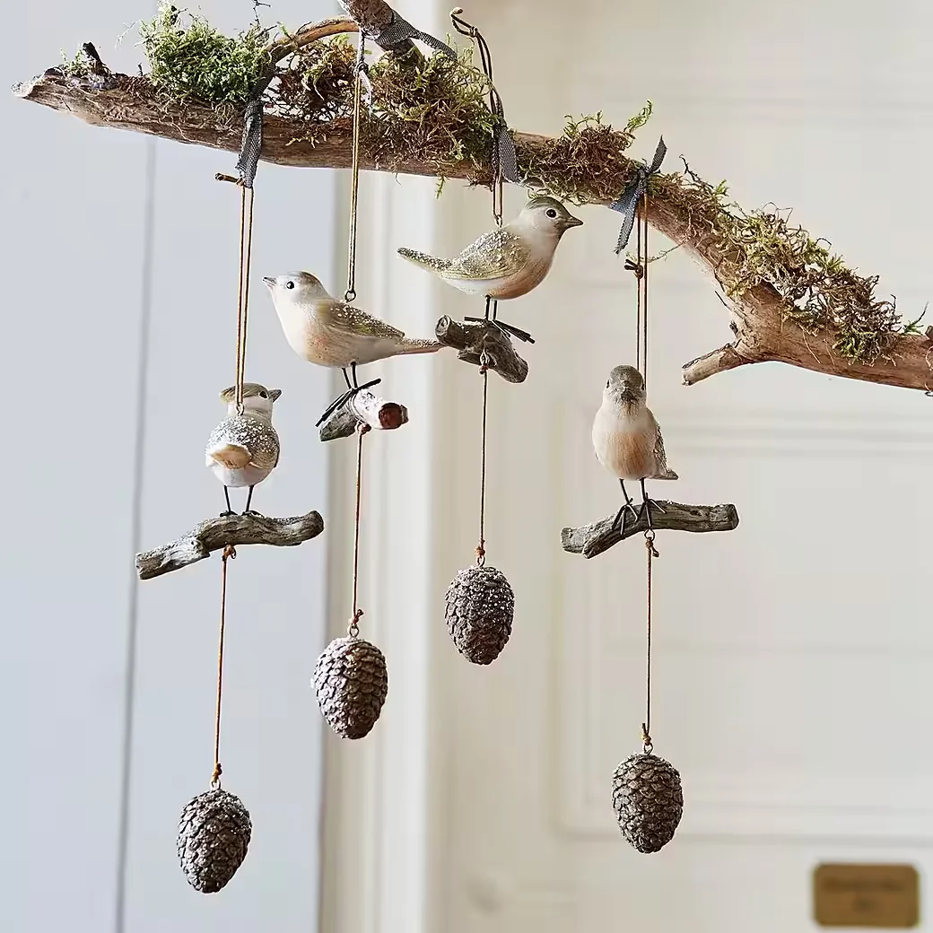 MIRABEAU Dekoobjekt Vögel 4er Set Vianne braun Dekofiguren