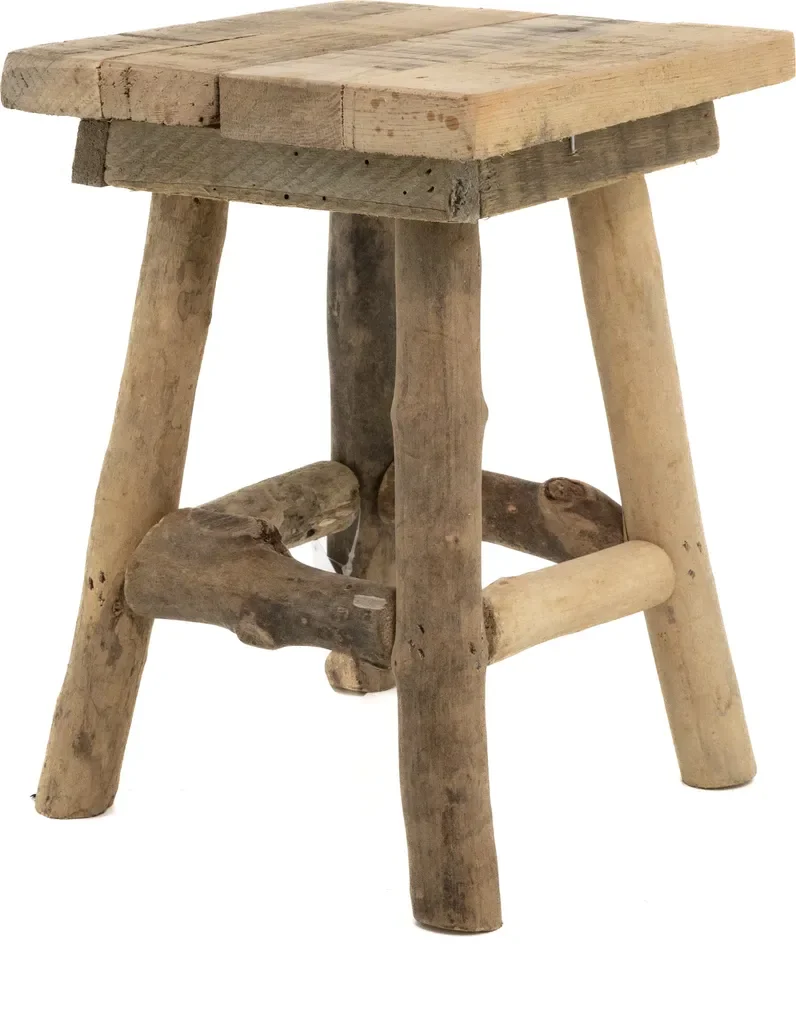 DARO DEKO Holz Hocker braun 19x19x26 cm Sitz- und Beistellhocker