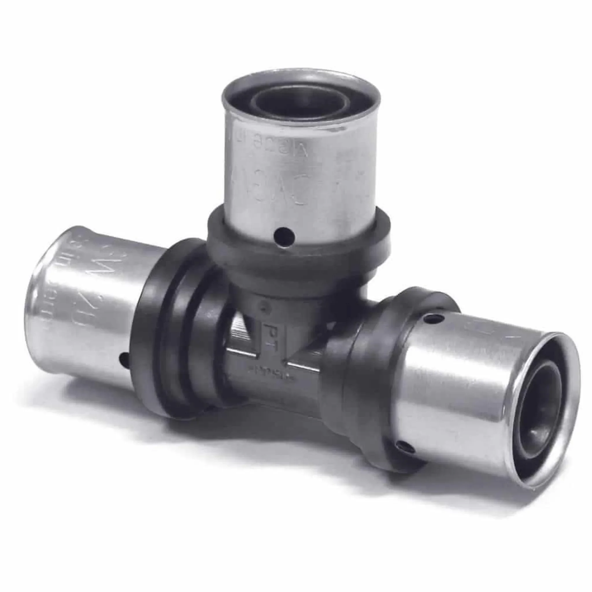 PipeTec – PPSU Press-T-Stück allseitig 16×2 mm für Alu-Verbundrohr