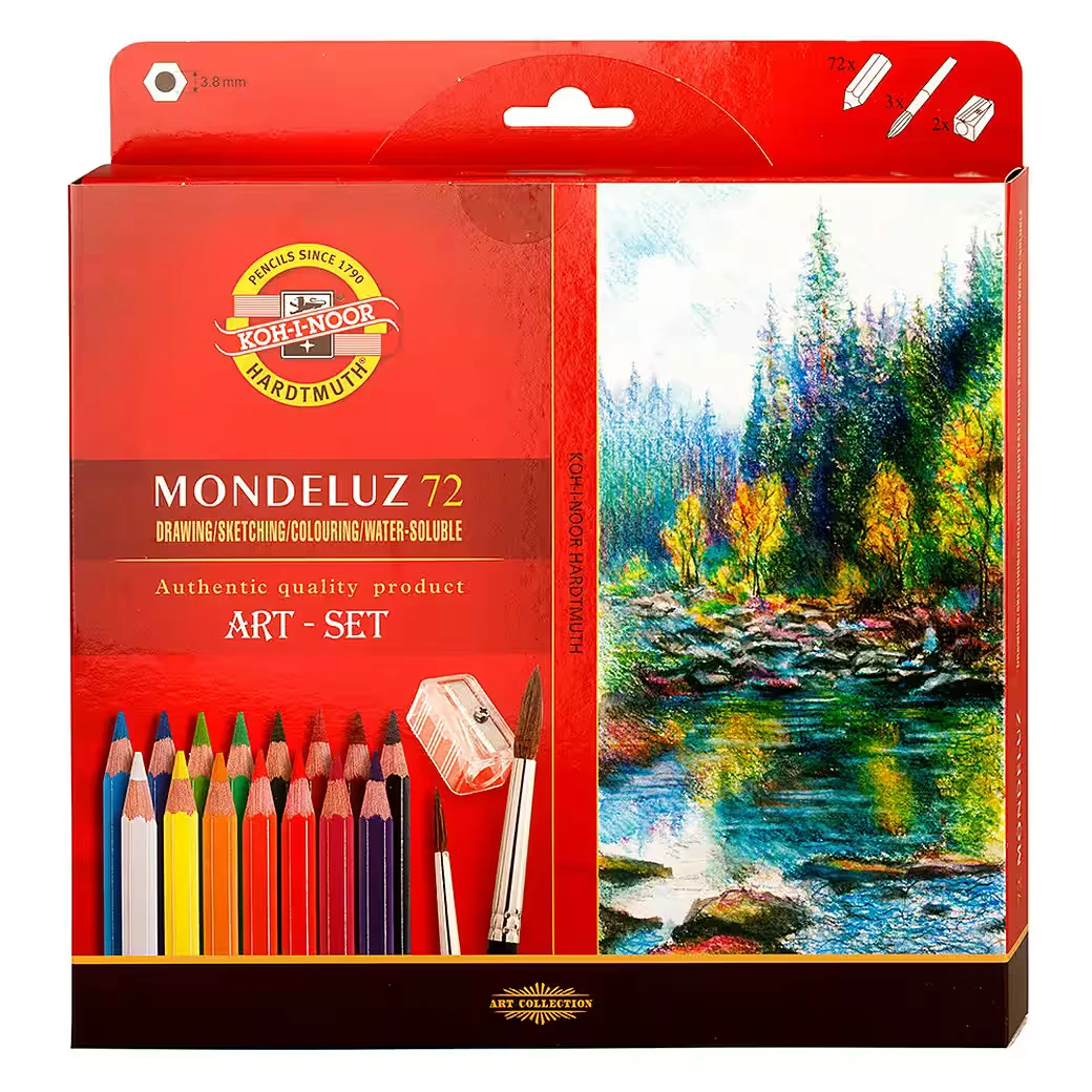 Koh-I-Noor Aquarell-Buntstifte 72er Set mit Spitzer und Pinsel