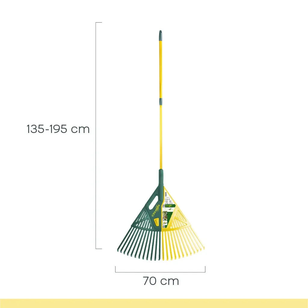 GardiREX Fächerbesen Laubrechen mit Teleskopstiel 67 x 146 cm