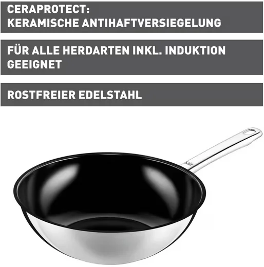 SILIT Wuhan Wokpfanne 28 cm Induktion Keramik Antihaftbeschichtung