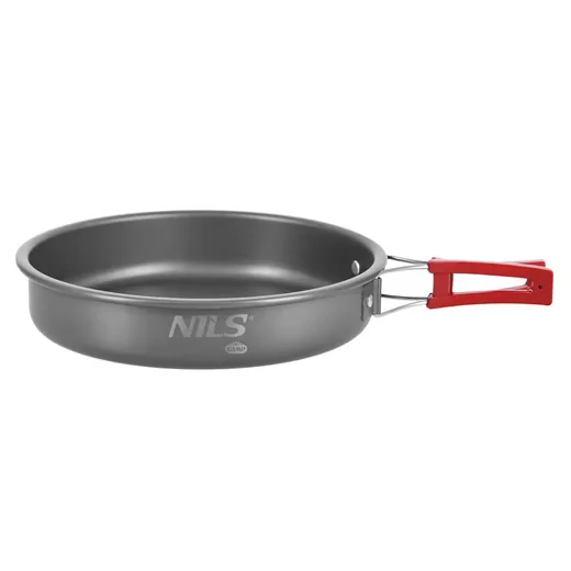 NILS CAMP Bratpfanne für Camping Outdoor mit klappbarem Griff