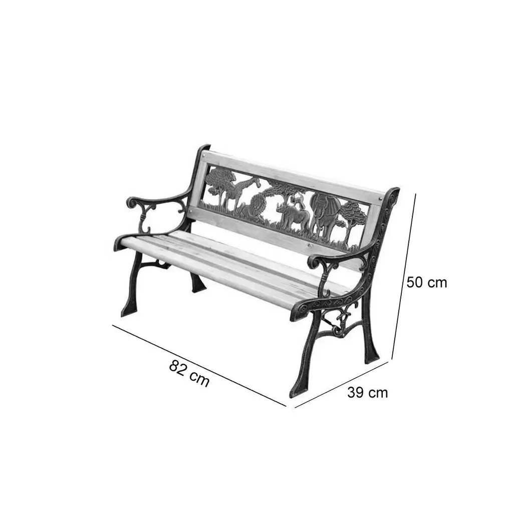 ST Leisure Equipment Gartenbank MINI JUMANJI Metall Holz 82x39x50 cm