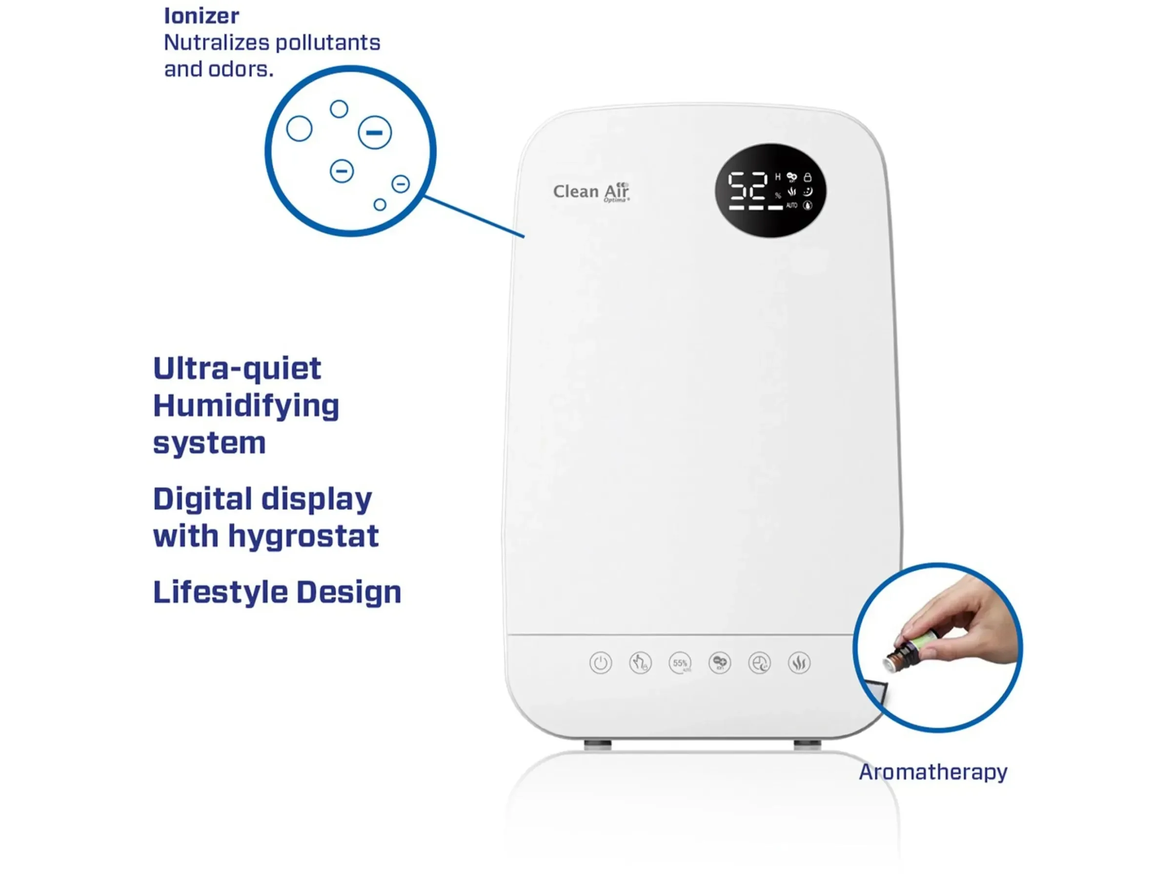 Clean Air Optima CA606W Luftbefeuchter 480 ml/h bis 65 m²