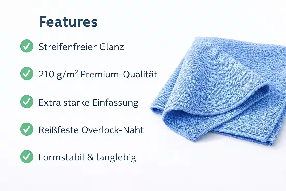 BAYLI 30er Mikrofasertücher 38x38 cm 210 g qm Blau Reinigungstücher