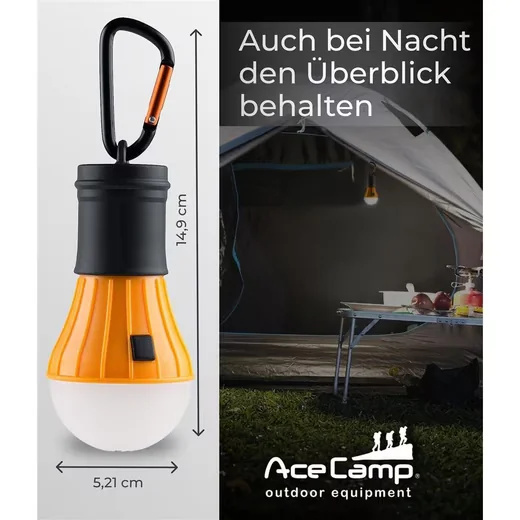ACECAMP LED Zeltlampe Hängeleuchte, 6 LEDs, orange, Camping Outdoor