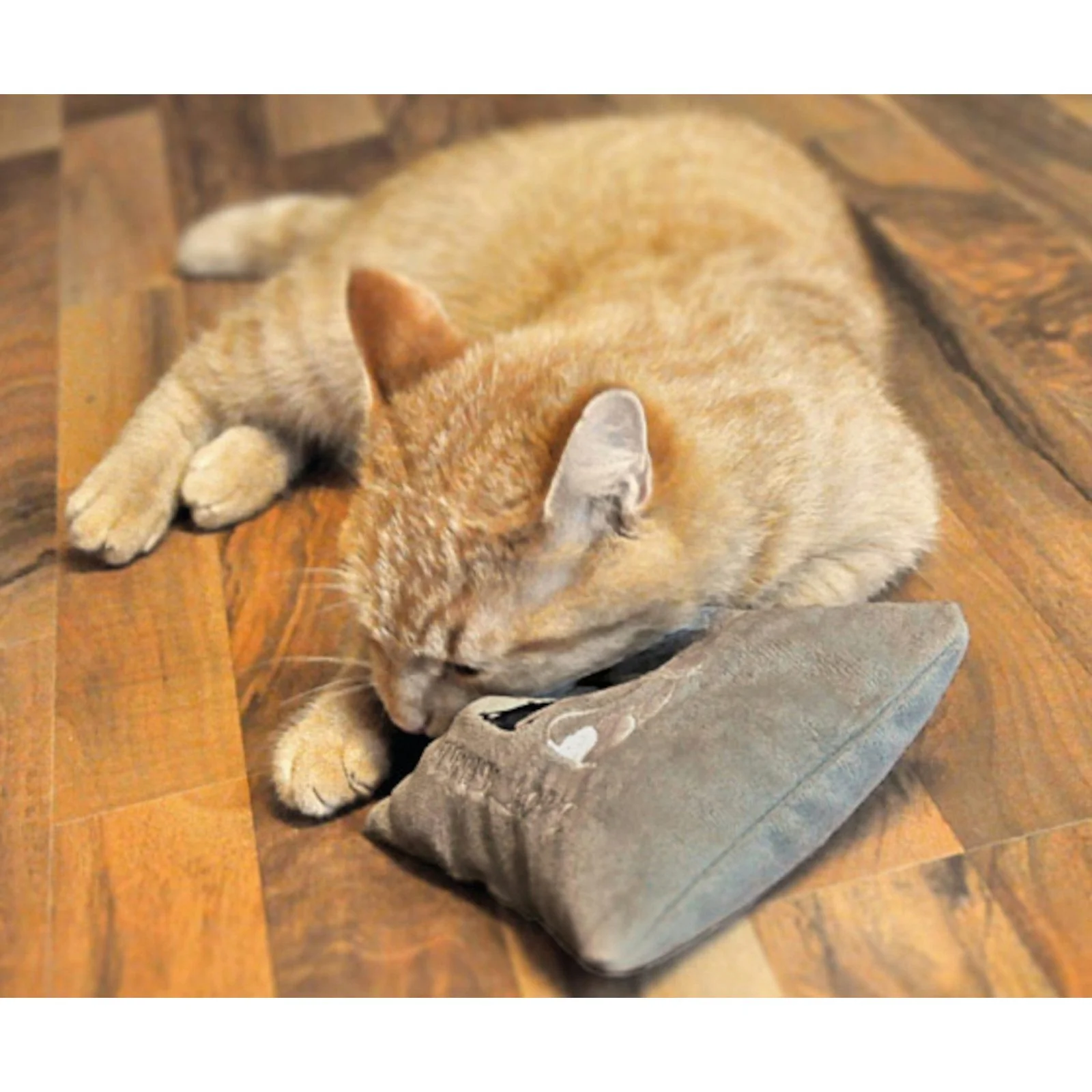 AUMÜLLER True Love Mini Katzenspielkissen grau Raschelkissen Plüsch