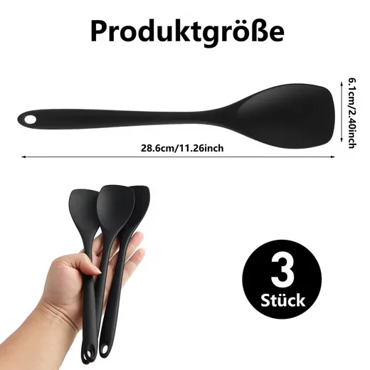 FOUORTUNATE-BEE Kochlöffel 3 teilig hitzebeständig ergonomischer Griff