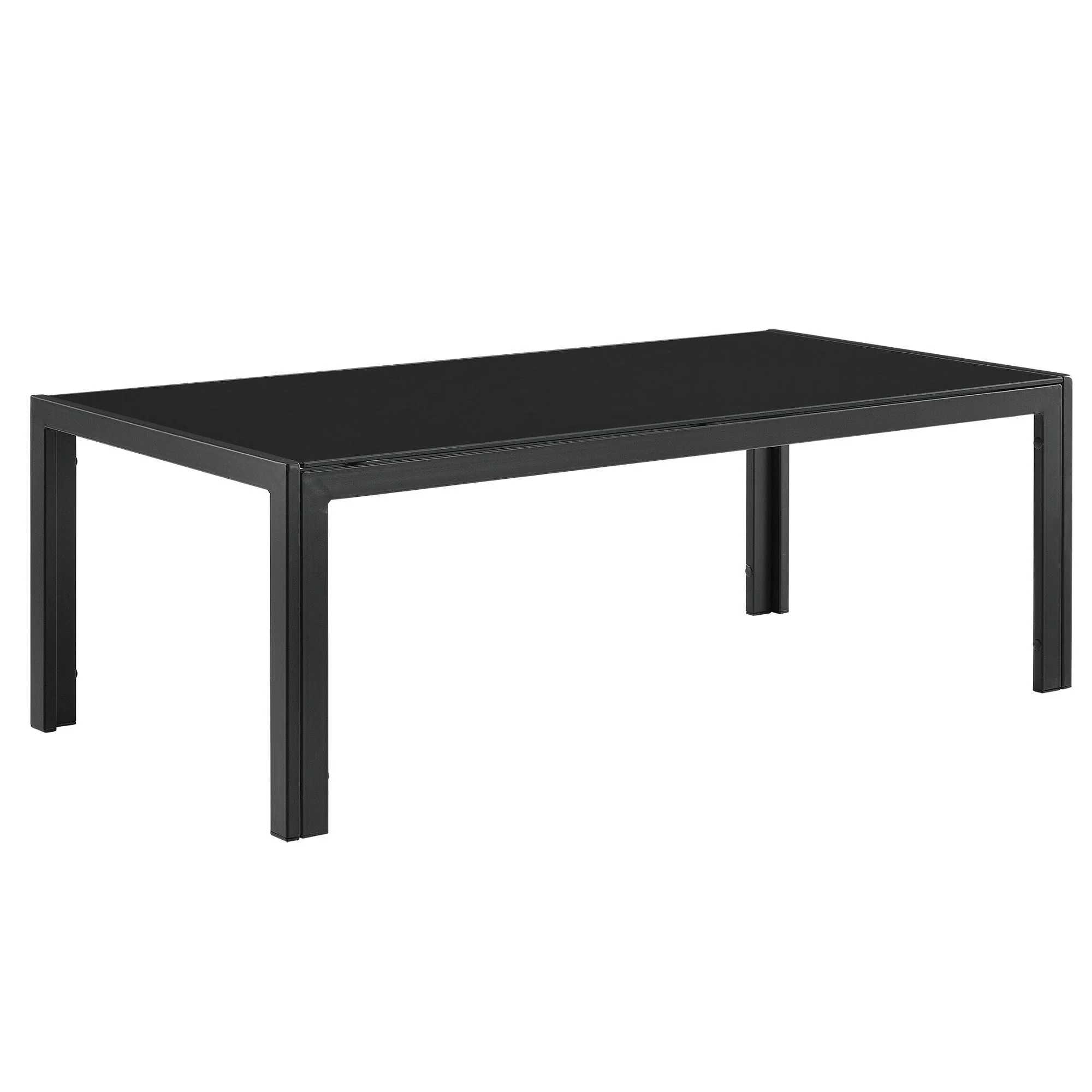 CASA.PRO Lerum Gartentisch Glasplatte 100x50x35 cm schwarz