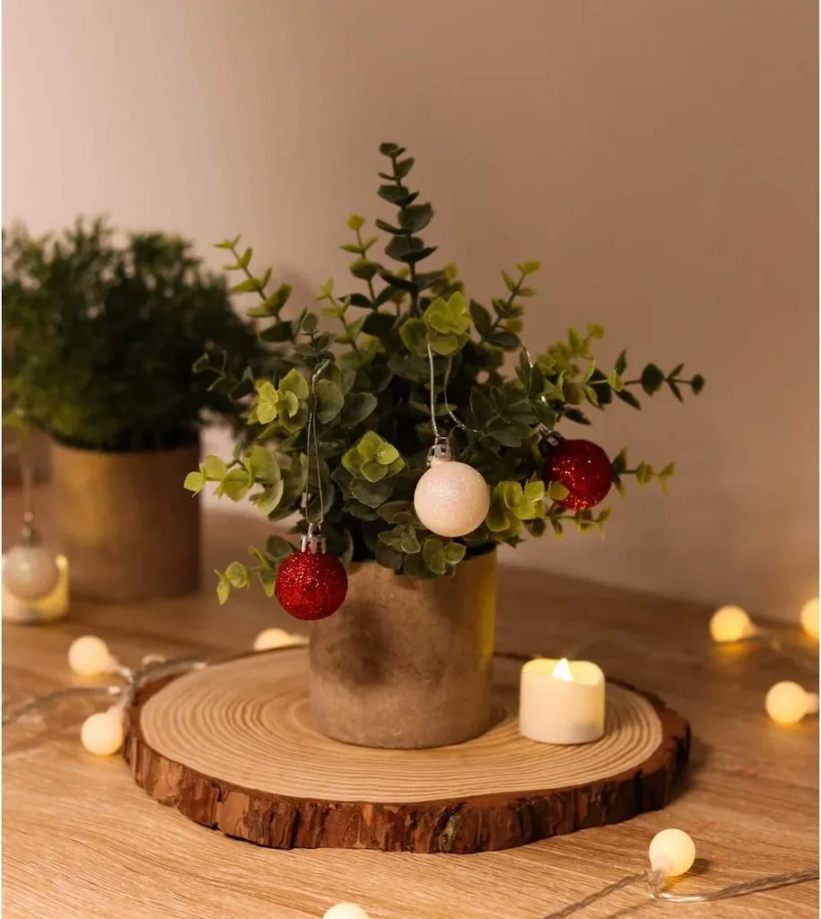 3 Stücke Künstliche Pflanzen Mini Kunstpflanzen Echt Eukalyptus Rosmarin Babysbreath Kleine mit Töpfen Tischdeko Haus Balkon Büro Deko