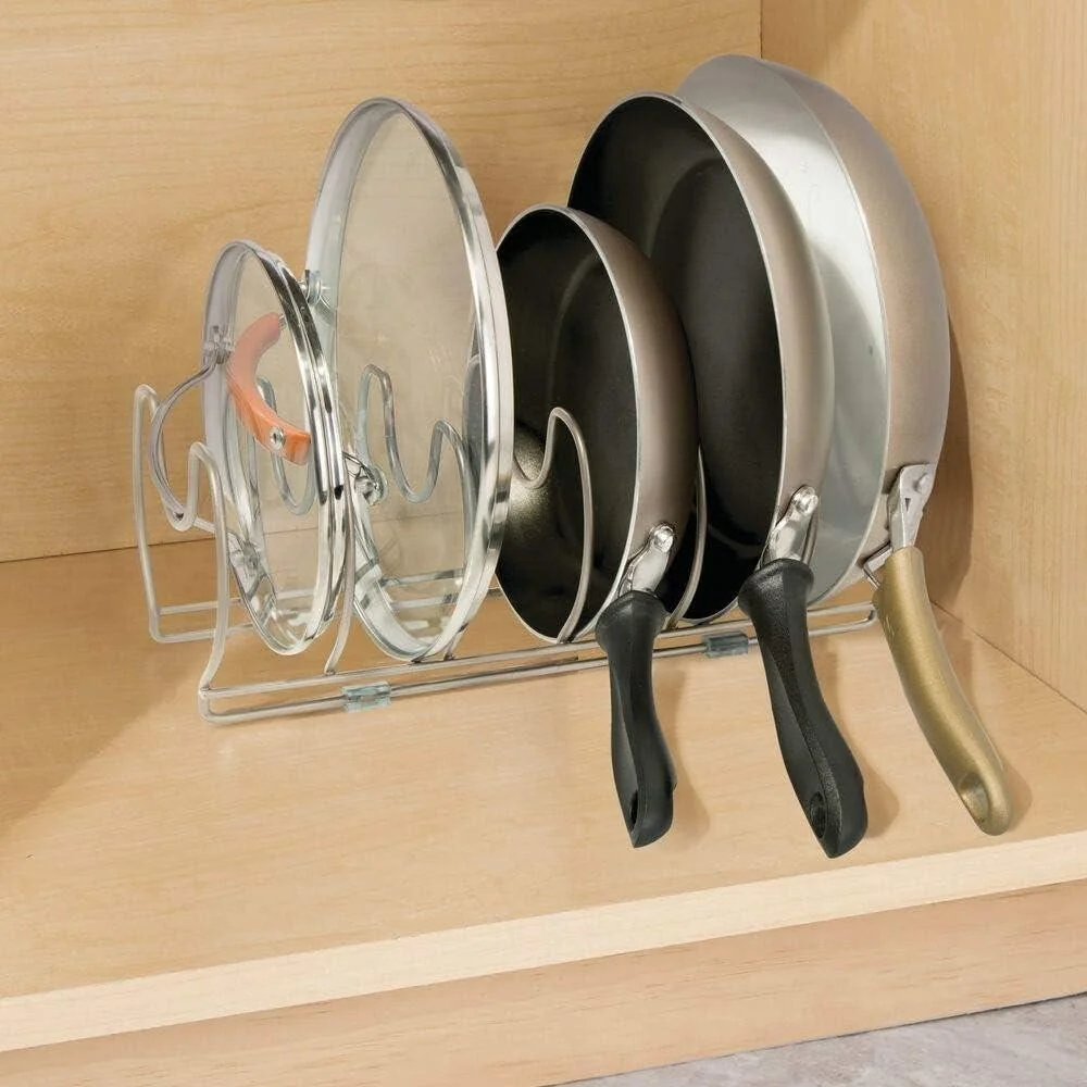 MDESIGN Topfdeckel- und Pfannenhalter Metall silber Geschirrablage