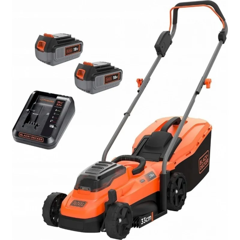 Black & Decker BCMW3318L2-QW Akku Rasenmäher 33 cm 2x18V 2x2,5Ah 35 L