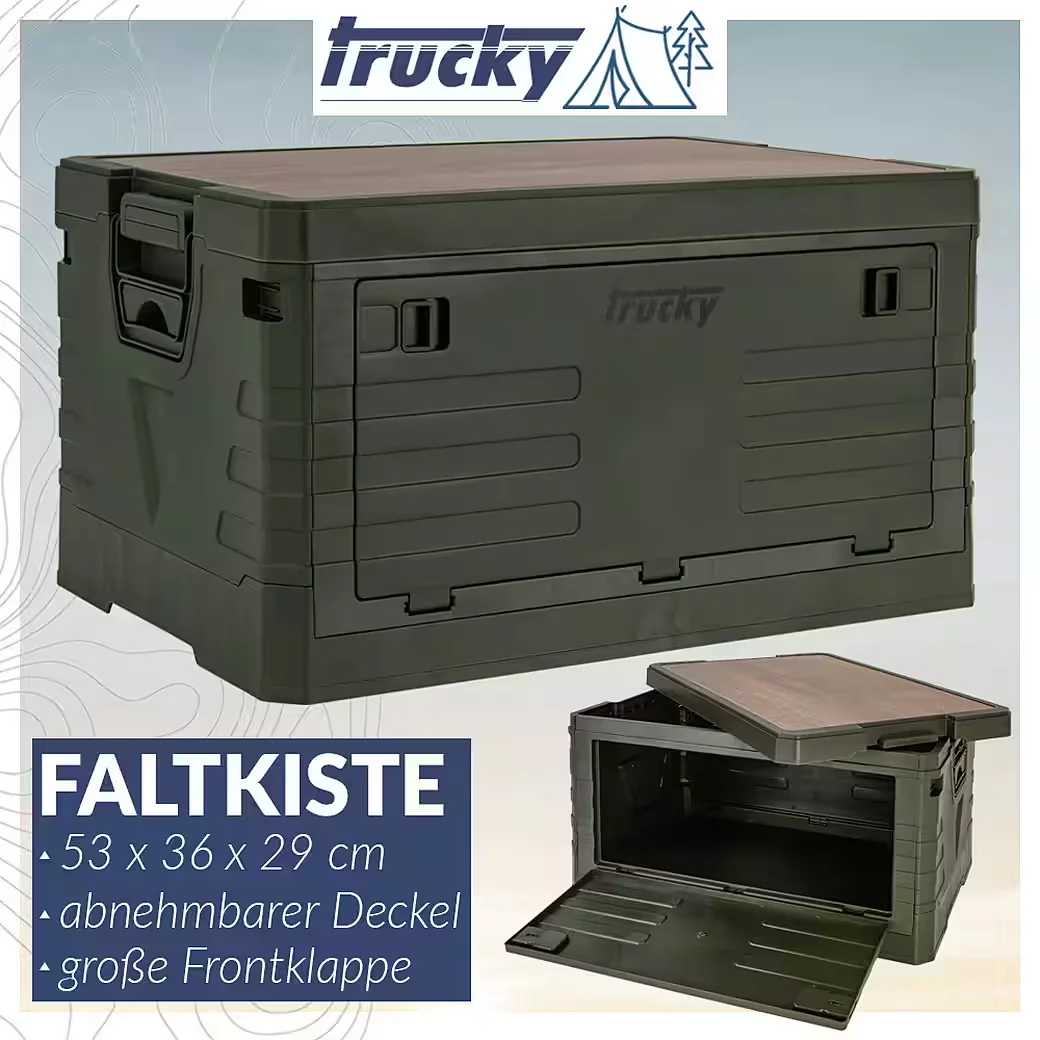 TRUCKY Faltbox 45 L Klappbox Camping 53x36x29 cm Grün