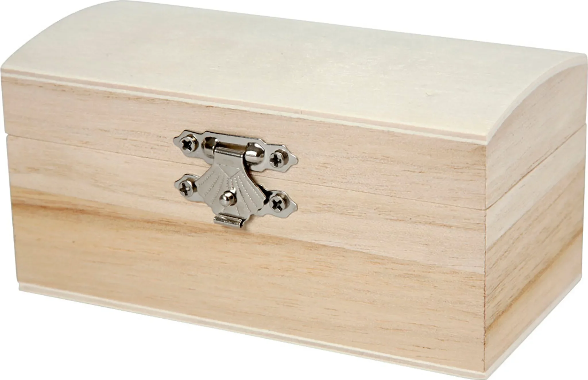 Creativ Company – Schatzkiste aus Holz mit Metallverschluss, 11,5 × 5,8 × 5,8 cm