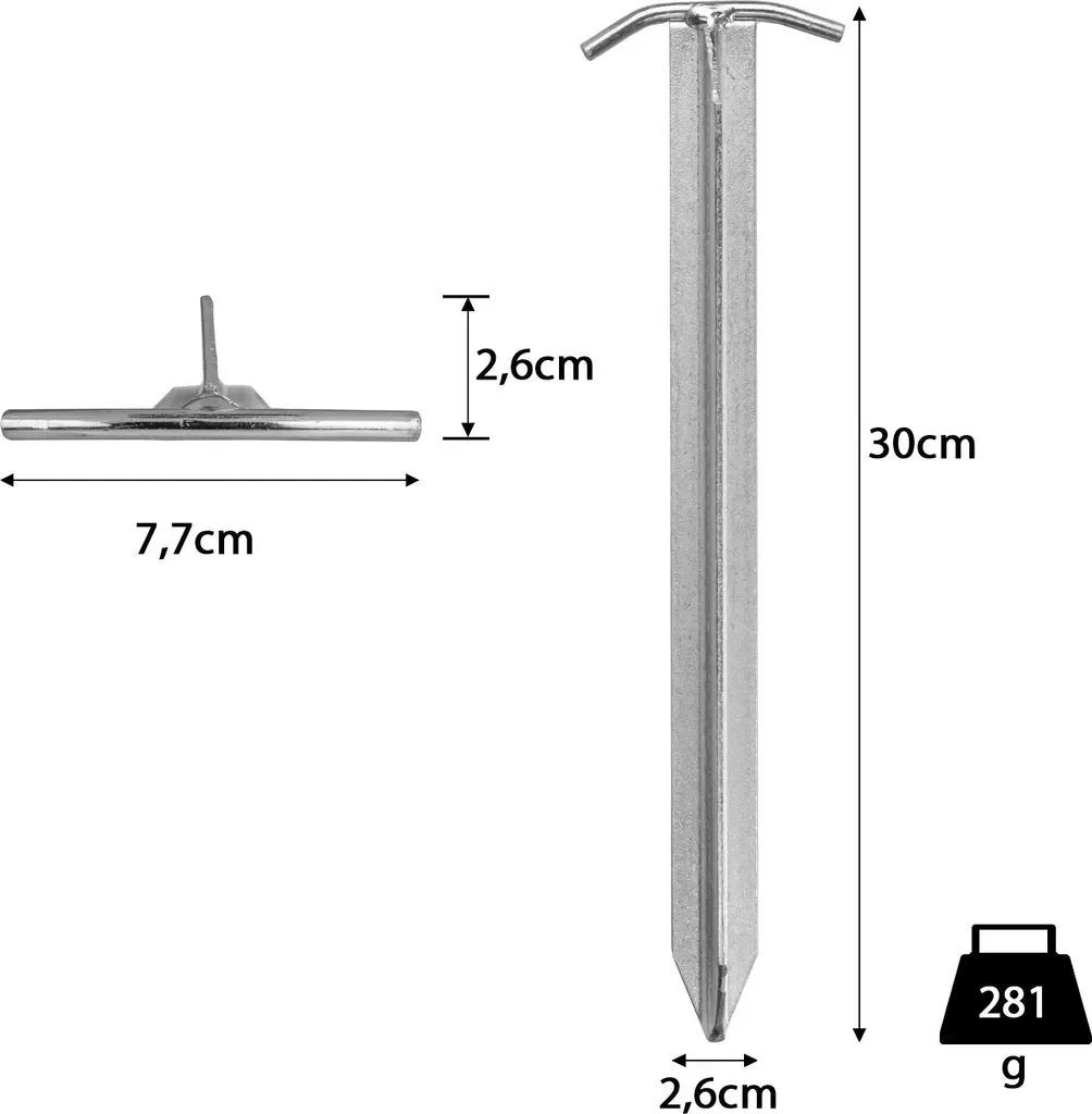 Moritz Zeltheringe 12 Stk 30 cm verzinkter Stahl T Profil harte Böden