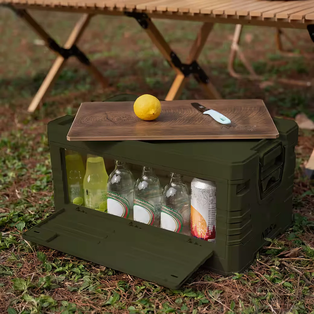 NILS CAMP 2in1 Klappbox Campingbox 32L mit Brett Outdoor
