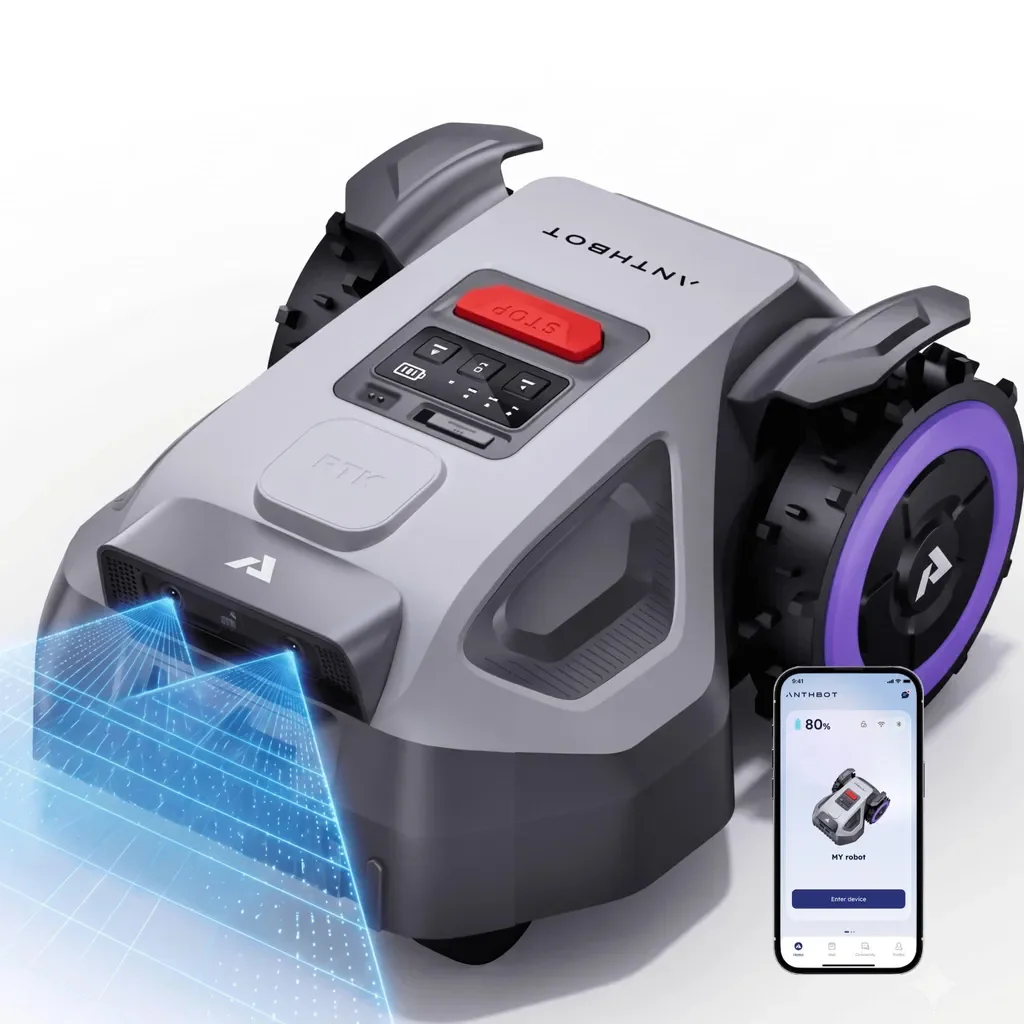 ANTHBOT M5 Mähroboter ohne Begrenzungskabel, RTK, KI-Kamera, 700 m2