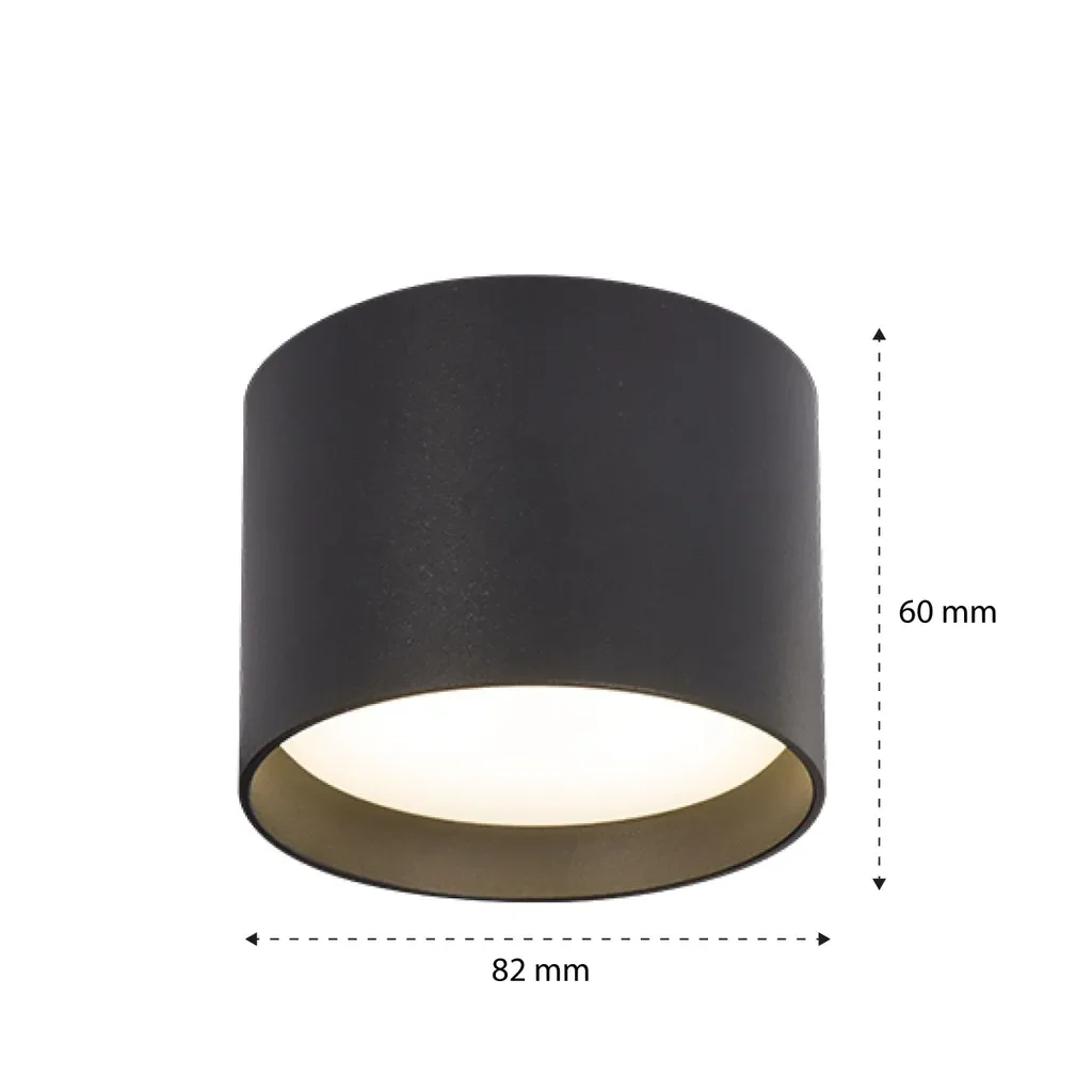 MasterLED Sino GX53 Aufbauleuchte rund schwarz Aluminium IP20