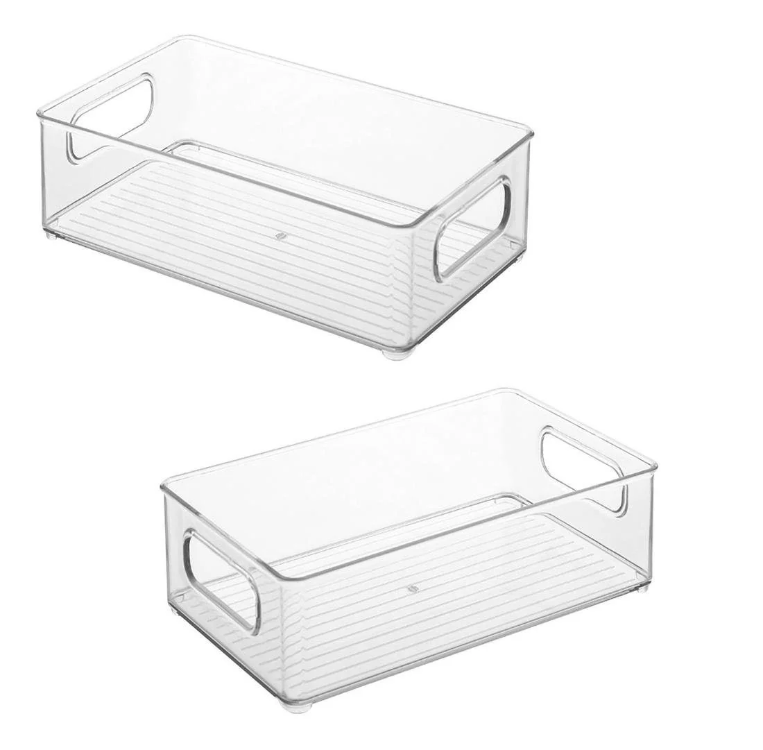 BAYLI Kühlschrank Organizer 2er Set stapelbar Aufbewahrungsbox