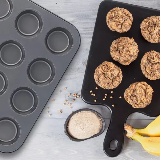Relaxdays Muffinform 12er, 2er Set Muffinbleche