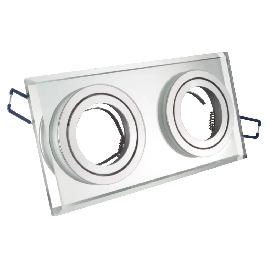 MasterLED LED Einbaustrahler 2-flammig GU10 schwenkbar Weiß Glas