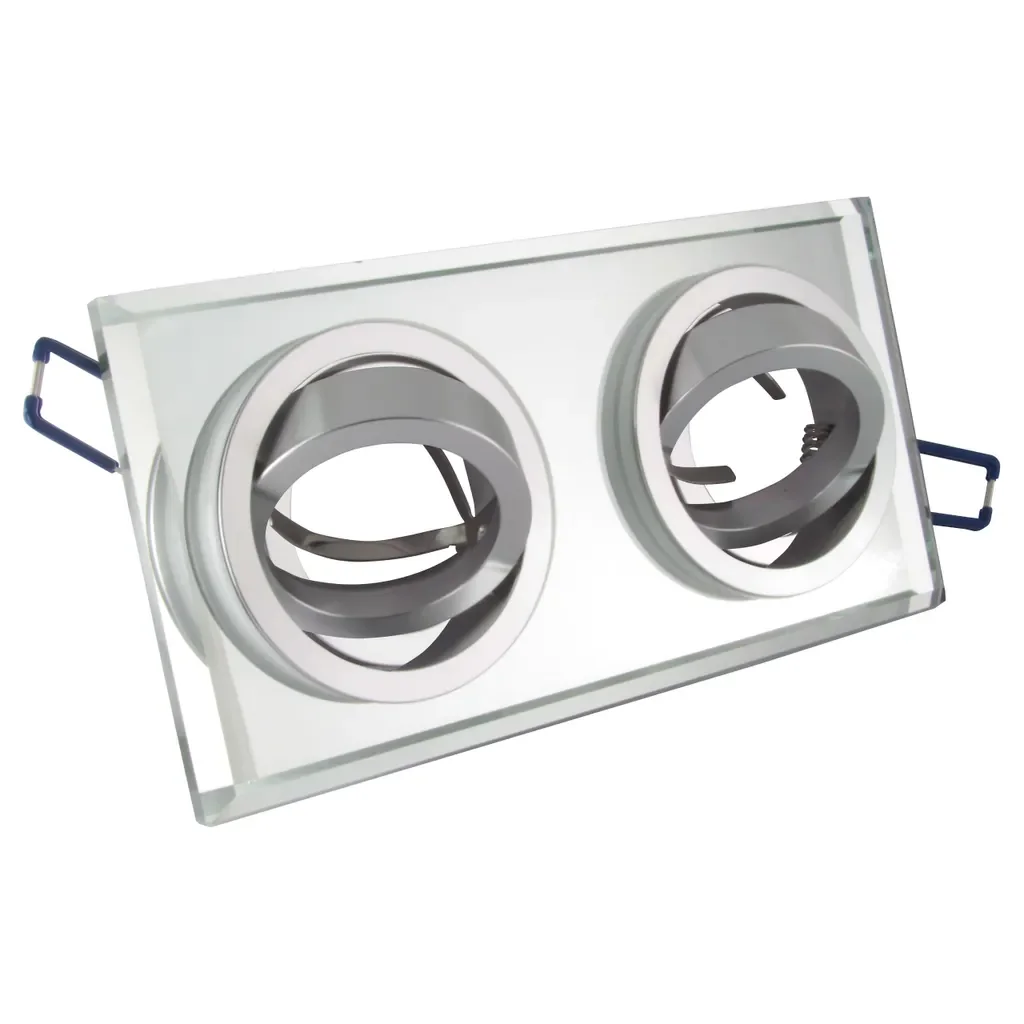 MasterLED LED Einbaustrahler 2-flammig GU10 schwenkbar Weiß Glas