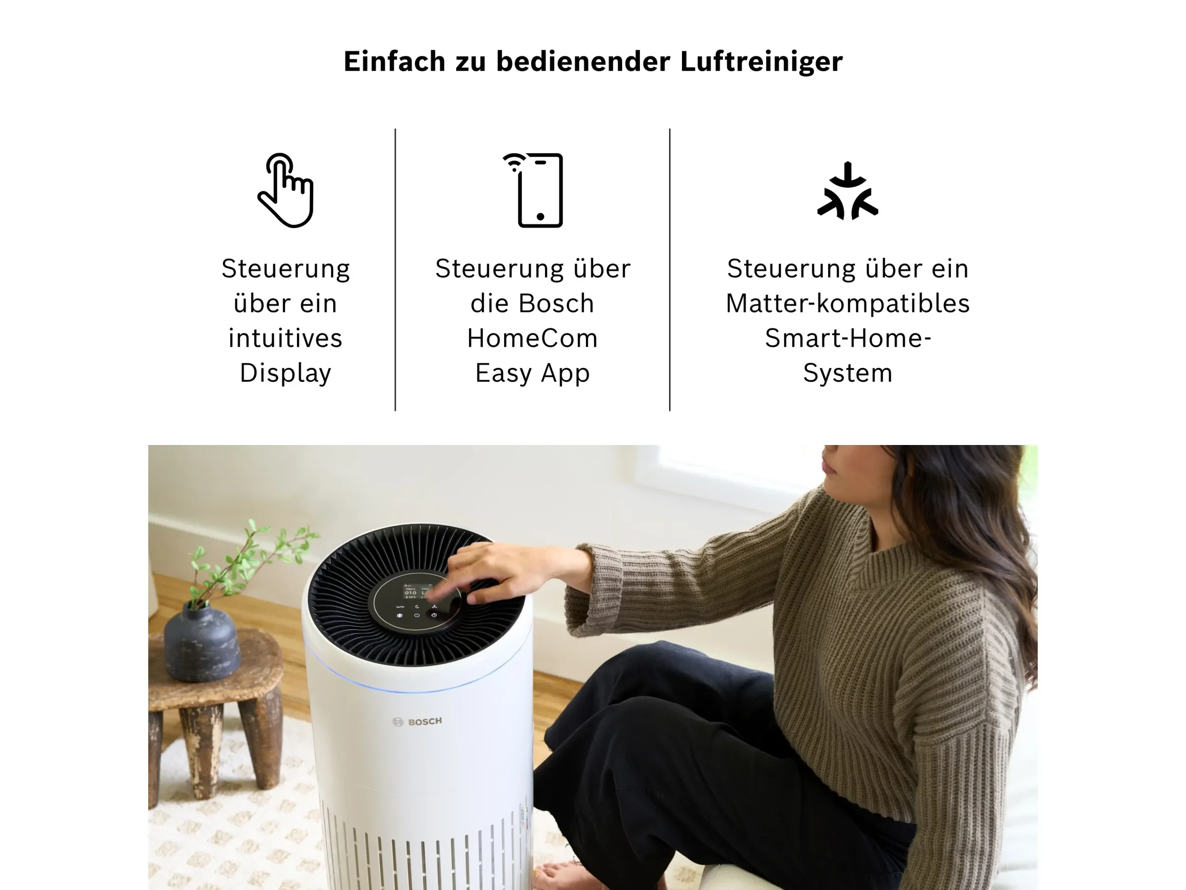 Bosch Air 6000i Luftreiniger internetfähig bis 125 m2 weiß