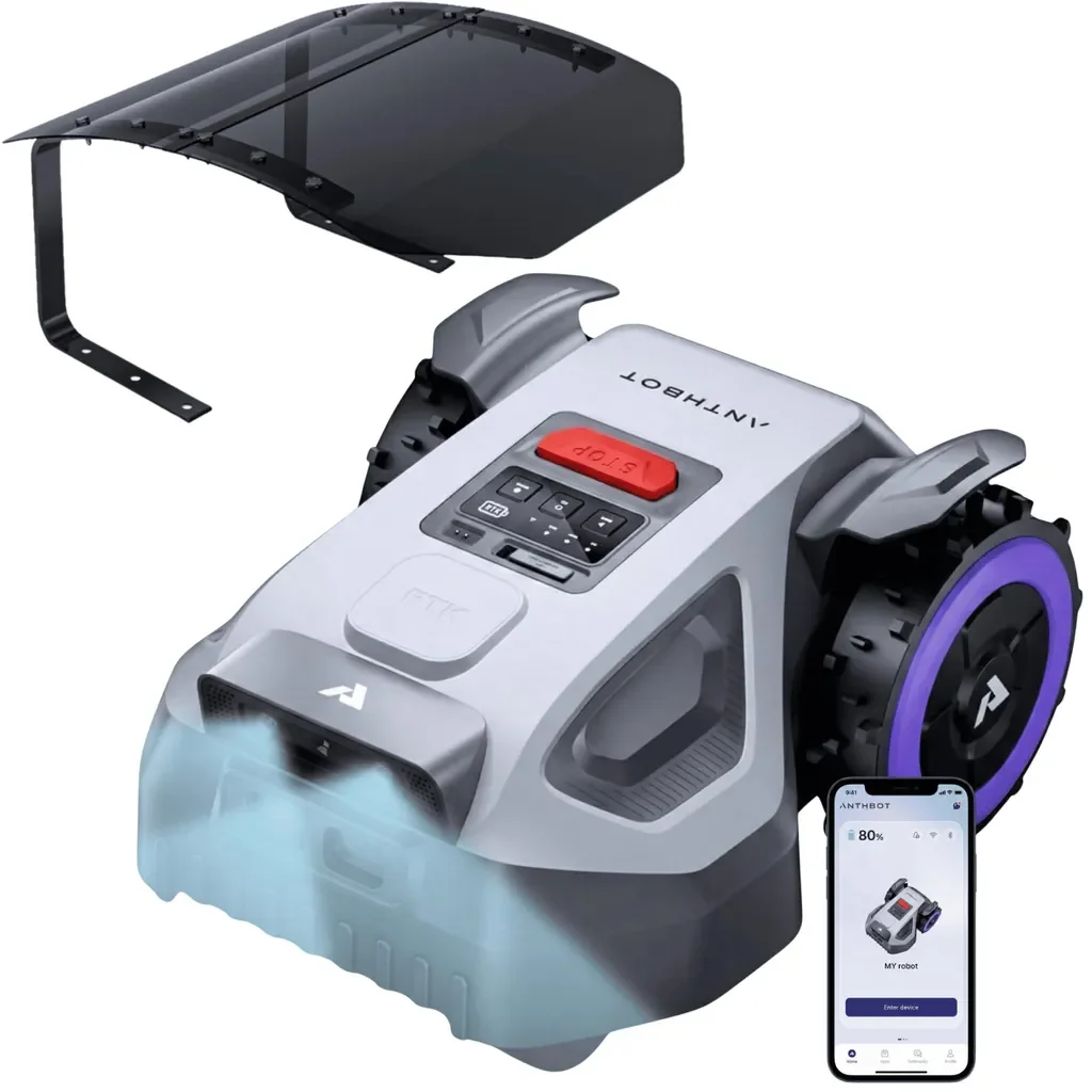 ANTHBOT M5 Mähroboter ohne Begrenzungskabel, RTK, KI-Kamera, 500 m2