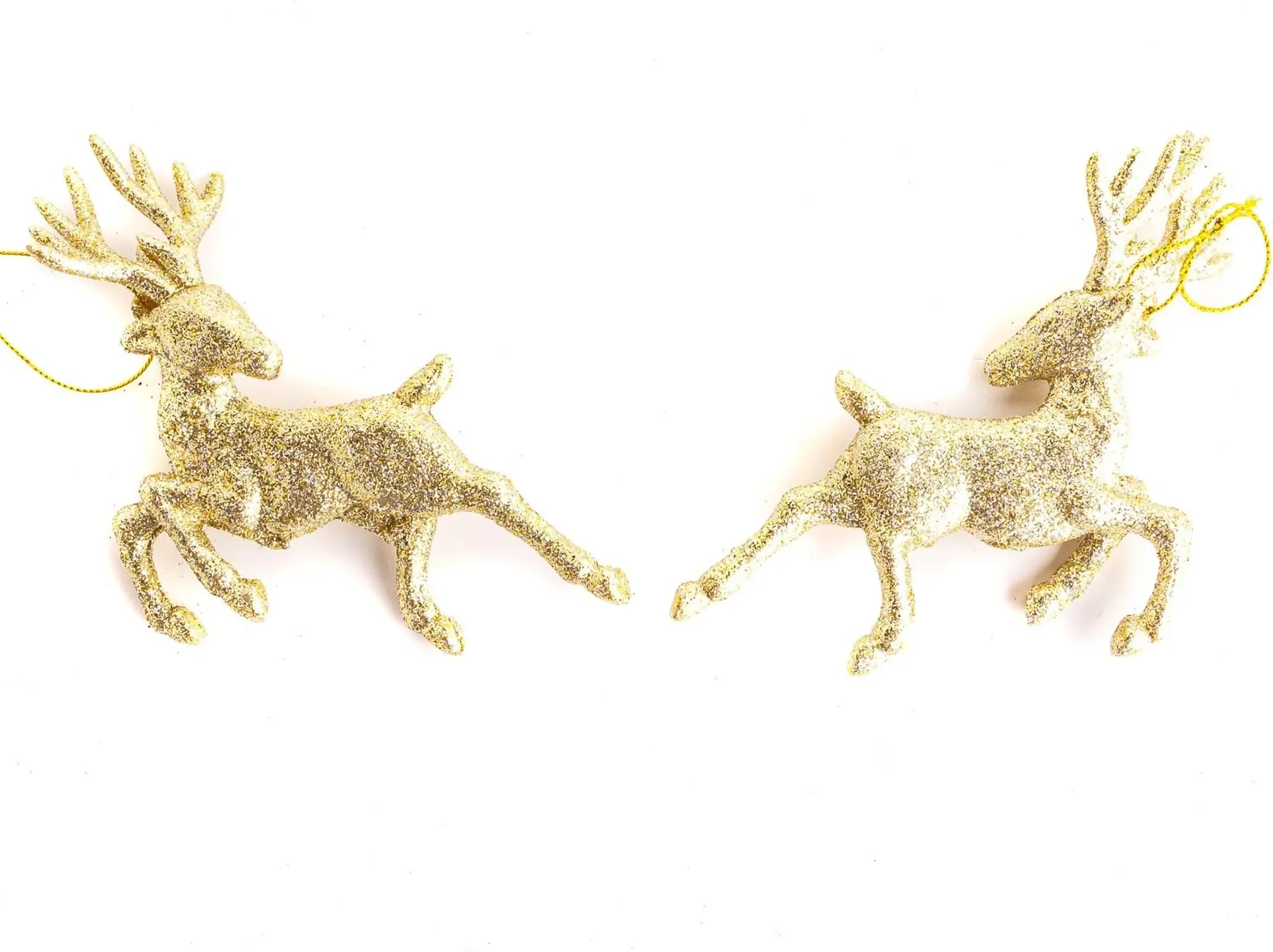 Cepewa – Deko-Hirsche, 2er-Set, Gold, Glitzerfinish