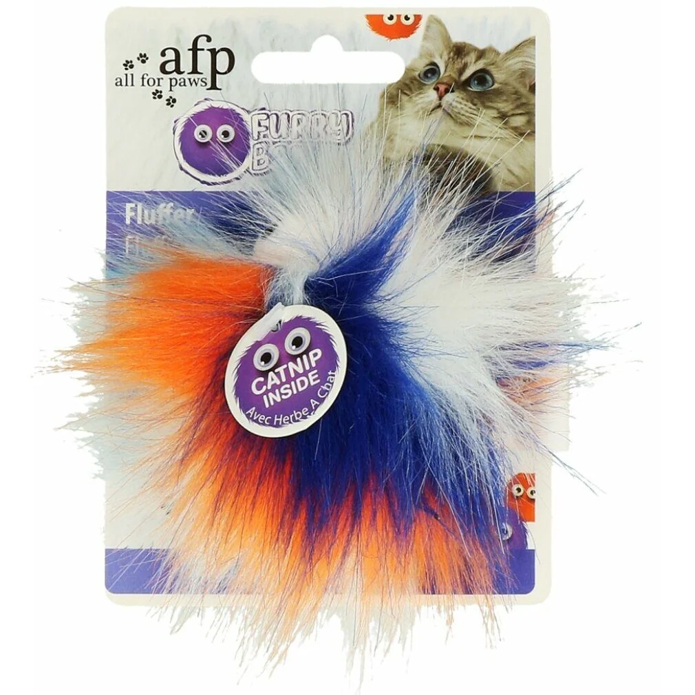 ALL FOR PAWS AFP Furry Fluffy Ball Plüschball Orange
